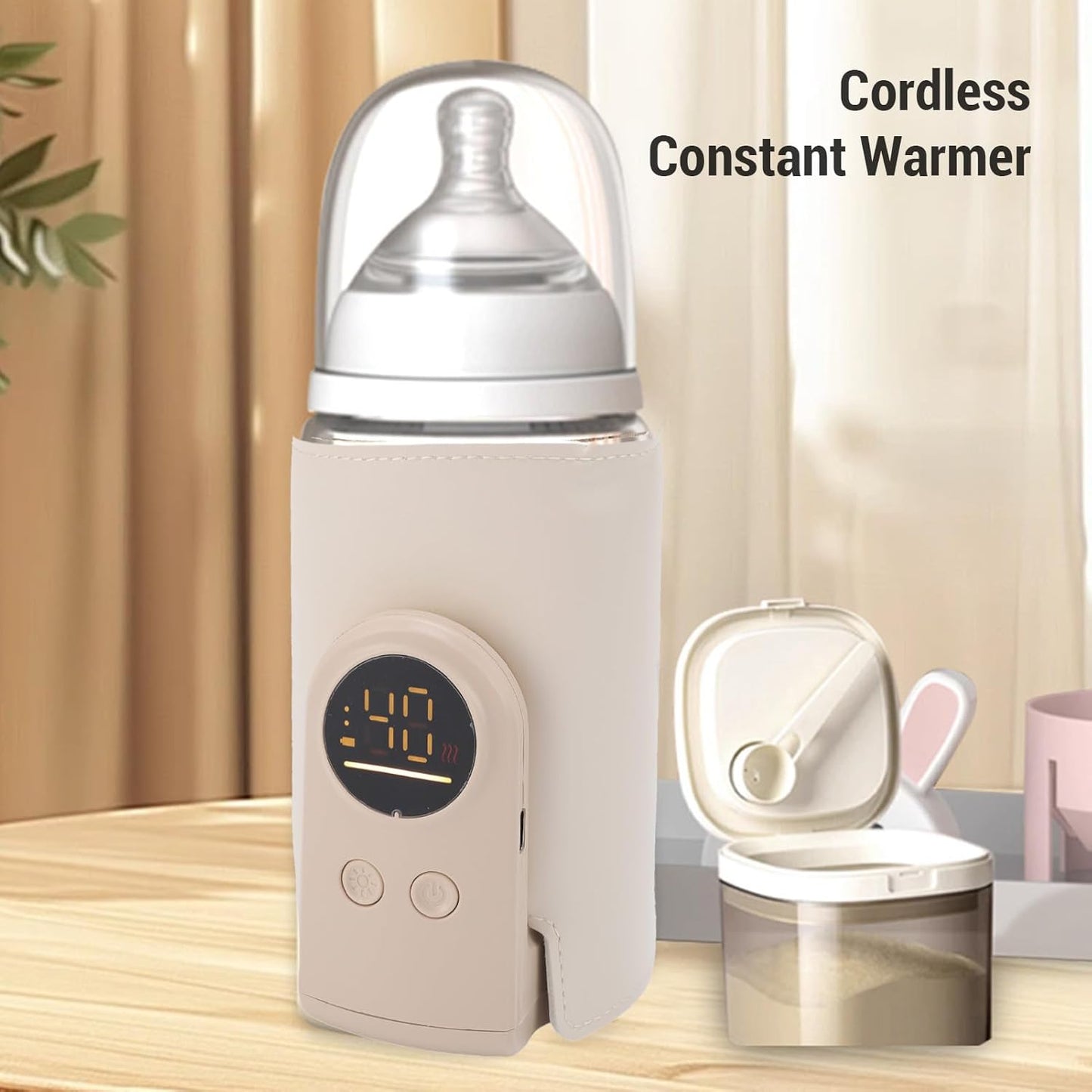 Cordless Baby Bottle Warmer, Portable Fast Baby Milk Warmer Breastmilk Warmer with Intelligent Temperature Adjustment for Home Travel Nighttime Feedings