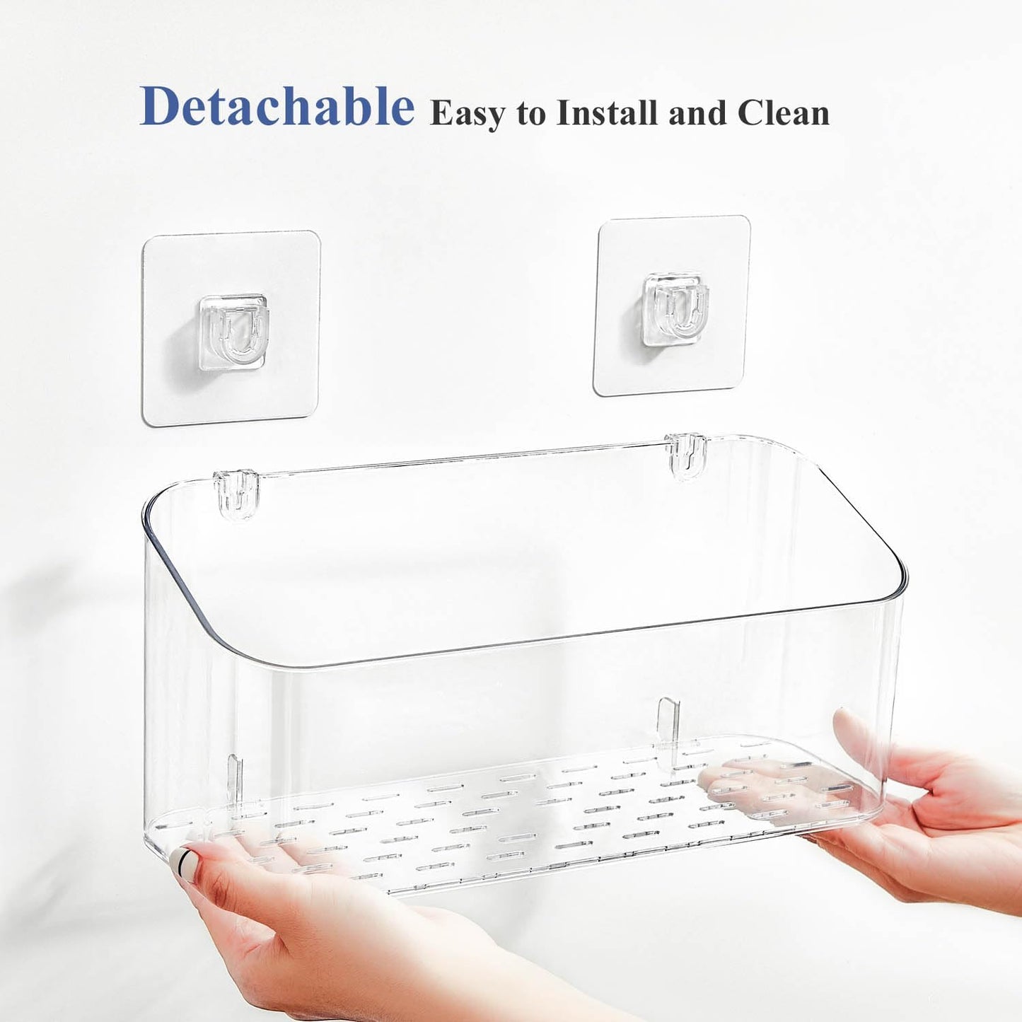 UNIKON Bath Toy Storage Holder Bathtub Toy Organizer, Large Capacity Shower Caddy for Bathroom, Clear, 2 Pack