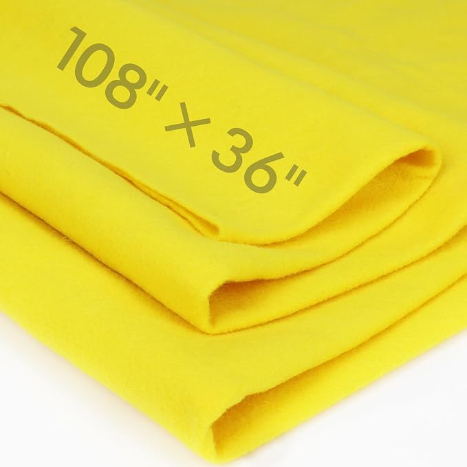 Yellow Felt Fabric Sheet 108" X 36", 1.4mm Thick Large Soft Durable Flexible