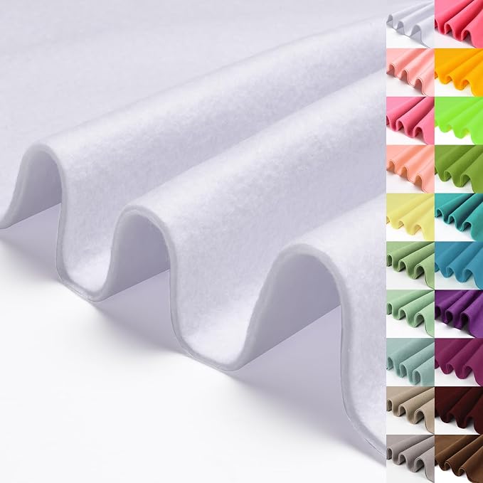 Pure White Large Felt Fabric 36" X 36 "1.4 mm 1 Square Yard | Soft Felt Fabric