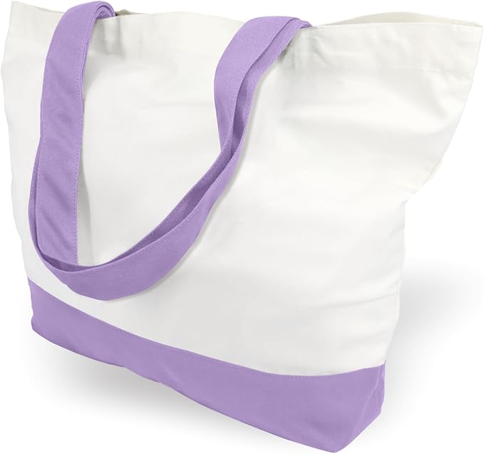 TOPDesign 3-Pack Super Strong Large 12oz Cotton Canvas Tote Bags, Reusable