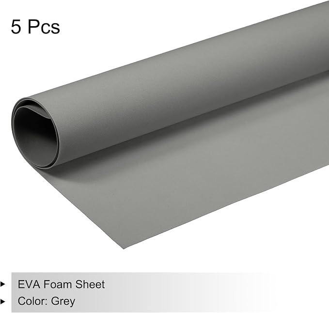 MECCANIXITY EVA Foam Sheets Grey 19.7 Inch x 19.7 Inch 1mm Thick Crafts Foam
