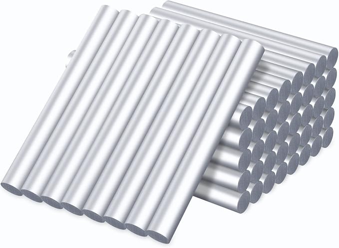 Metallic Silver Hot Glue Sticks, Manarty 48 PCS Full Size Hot Melt Glue Sticks