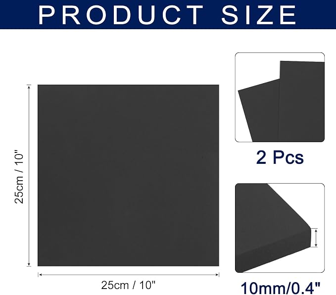 MECCANIXITY Foam Sheets Crafts 10x10 Inch 10mm EVA Craft Foam Paper Foam Sheets