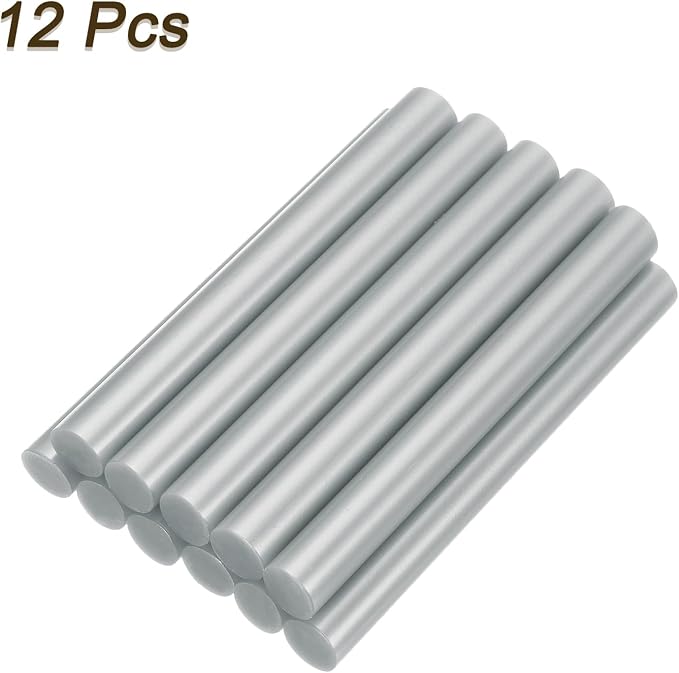 uxcell Mini Hot Glue Sticks for Glue Gun 11mm x 100mm Metallic Silver 12pcs