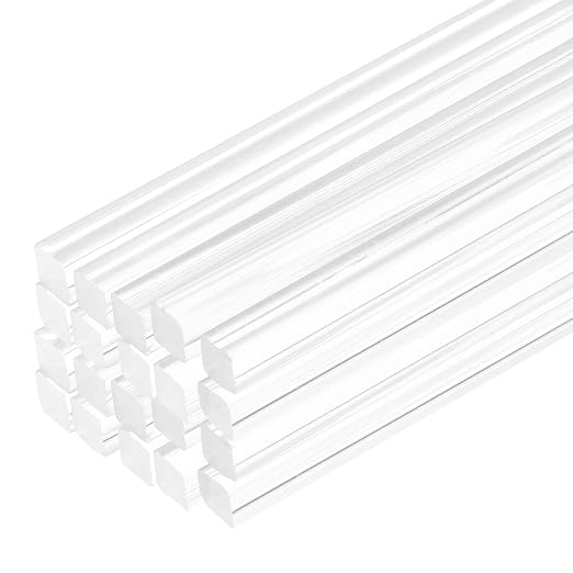MECCANIXITY 20pcs Acrylic Square Rods 1/8" x 12" Clear Acrylic Dowel Rods