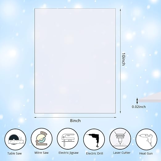 Zonon 5 Pcs Polycarbonate Clear Plastic Sheets