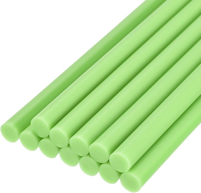 uxcell Mini Hot Glue Sticks for Glue Gun 7mm x 100mm Olive Green 12pcs