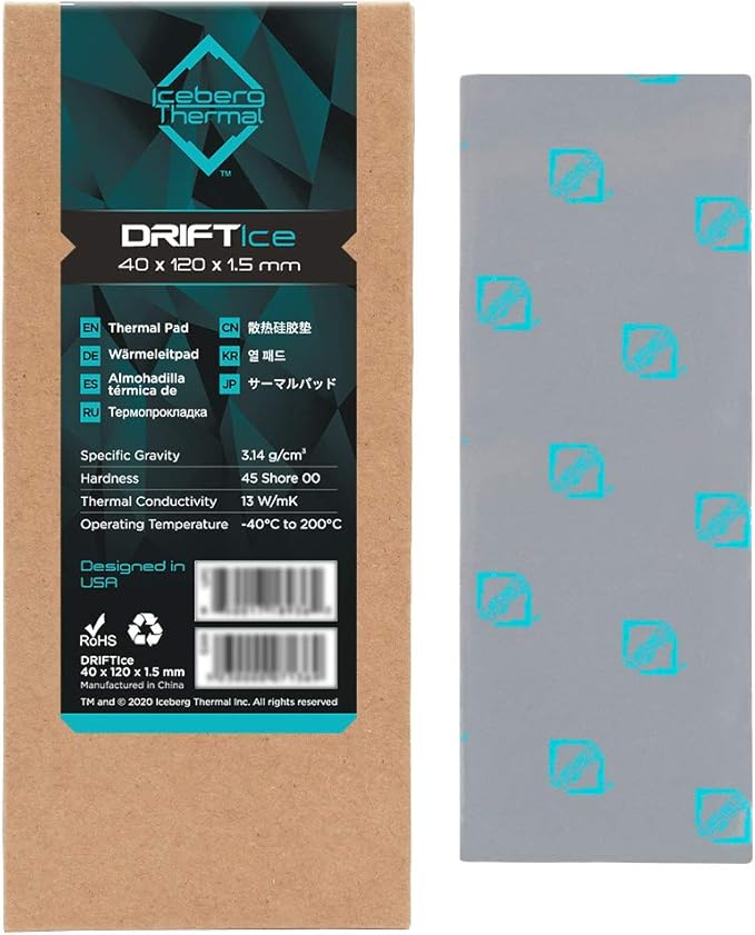 Iceberg Thermal DRIFTIce Thermal Pad 120mm x 40mm (1.5mm) (13 W/mK)