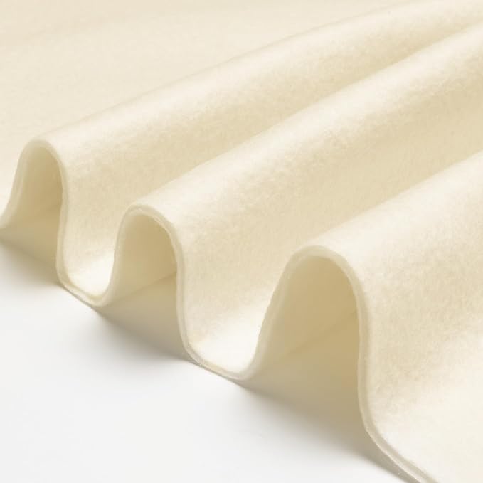 XSEINO Ivory Large Felt Fabric 36" X 36 ", 1.4 mm Thick Soft Felt Fabric Sheet