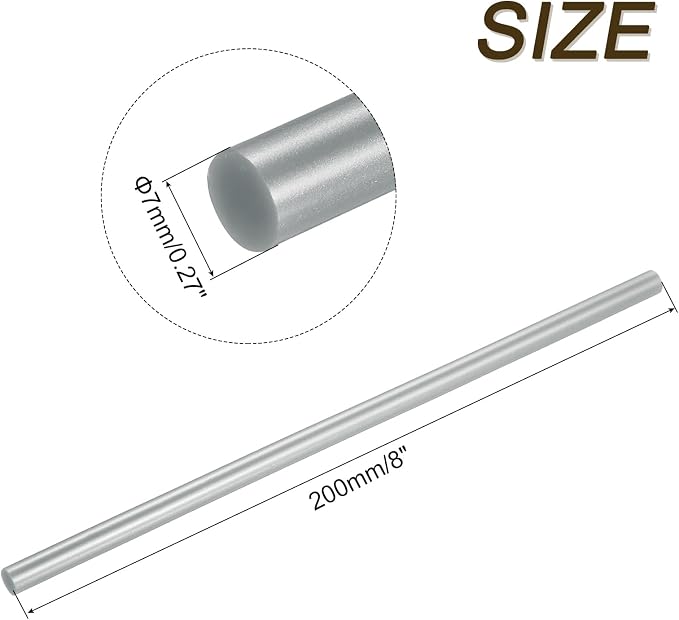 uxcell Mini Hot Glue Sticks for Glue Gun 7mm x 200mm Metallic Silver 12pcs