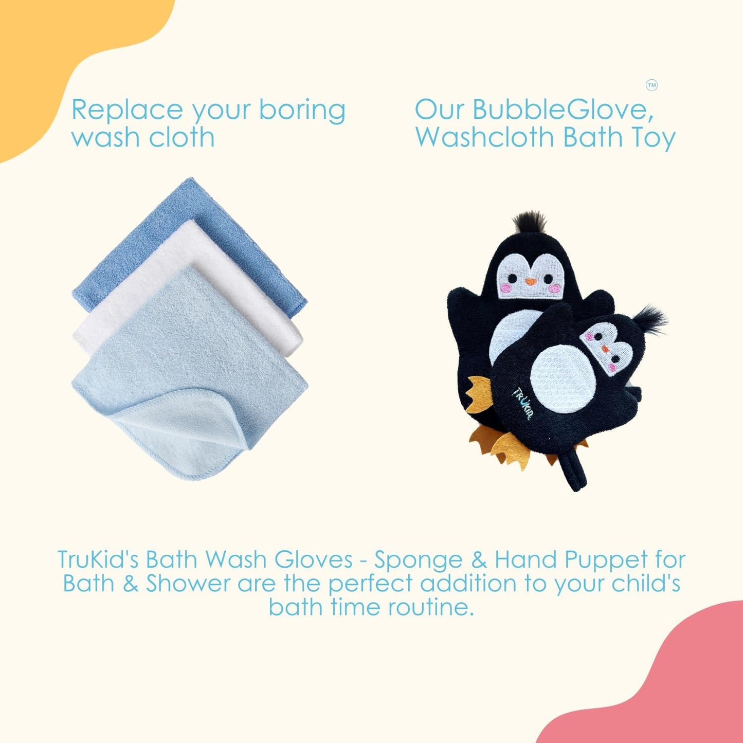 TruKid Lavender Bubble Podz & BubbleGlove Set – Bubble Bath Pods with 2 Wash Gloves for a Calming Bath Routine
