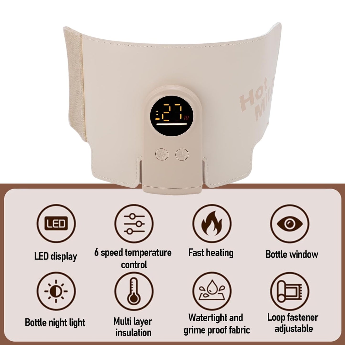Portable Bottle Warmer for Travel,USB Type C Universal Cordless Accurate Temperature Control 6000mah8000mah10000 for Travel, Car, Outdoor (6000mah)