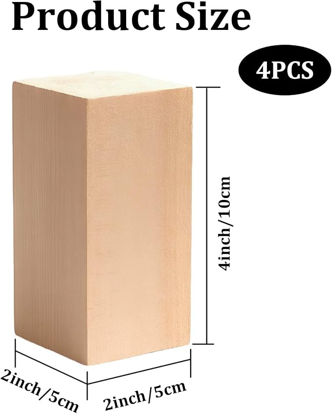 4 Pack Basswood Carving Blocks, DIY Crafts