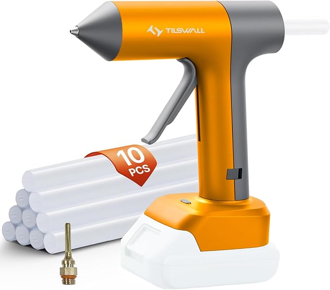 Tilswall 100W Cordless Hot Glue Gun, Compatible