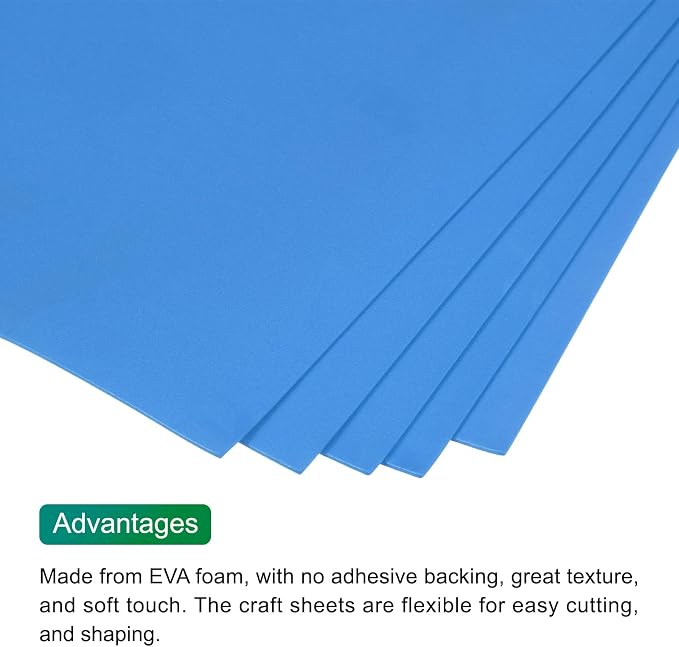 MECCANIXITY EVA Foam Sheets Lake Blue 35.4 Inch x 19.7 Inch 2mm Thick Crafts
