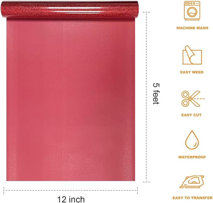 Glitter HTV Heat Transfer Vinyl Rolls