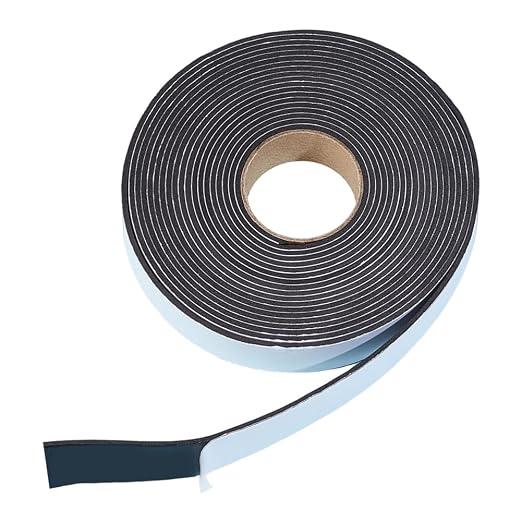 5M 20mm Black Eva Foam Soundproof Strips Roll Self Adhesive Single Sided Puffy
