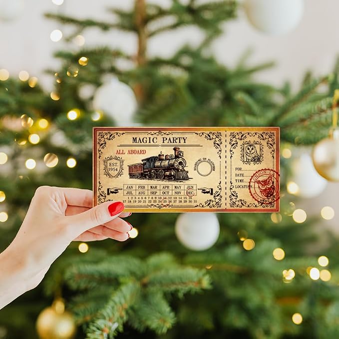 GLOBLELAND Vintage Train Ticket Clear Stamps