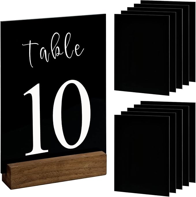 10 Pack Black Acrylic Sign Blanks