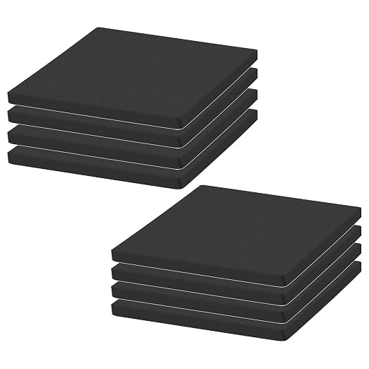 8Pcs Black EVA Foam Pad 4in x 4in x 1/4in High Density Closed Cell Foam Sheet