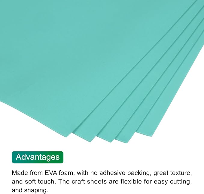 MECCANIXITY EVA Foam Sheets Green 35.4 Inch x 19.7 Inch 2mm Thick Crafts Foam