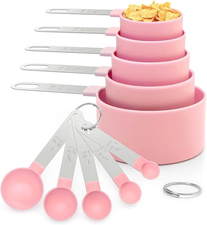 Measuring Cups and Spoons Set, 10 Pieces Stackable Measure Tools