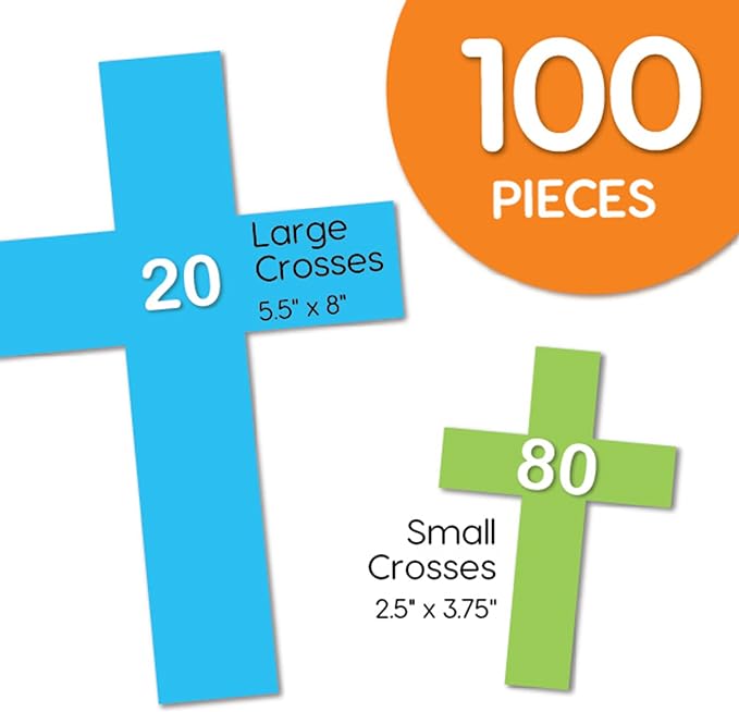 100 Pieces Cross Cutouts Happy