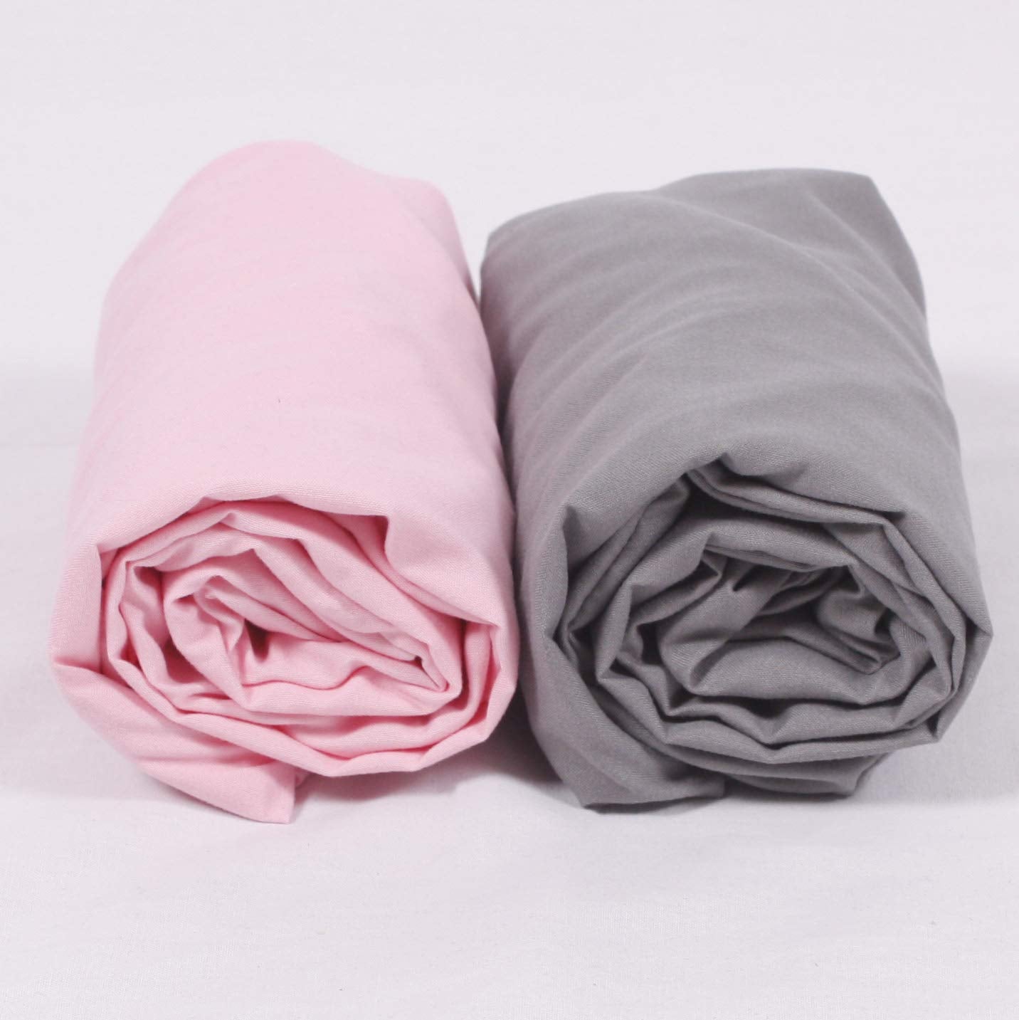 Belsden 2 Pack Microfiber Soft Changing Pad Cover Set, with 2 Considerate Safety Belt Holes, Durable Diaper Change Table Sheet Set for Baby Boys Girls, 16''x32''x8'', Pink & Grey Colors