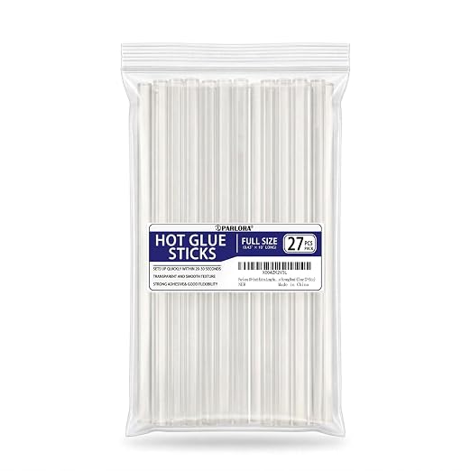 Parlora 10-Inch Extra Long Hot Melt Glue Sticks, Full Size 0.43" Diameter