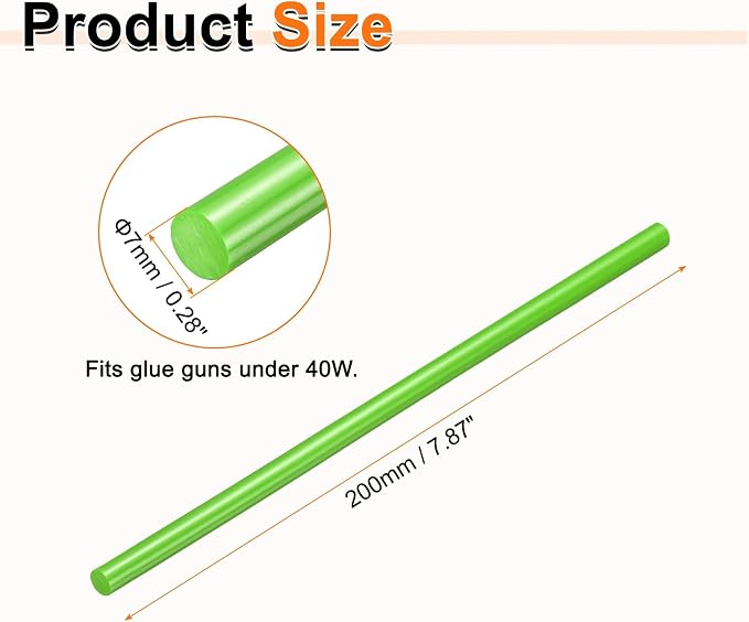 HARFINGTON 10pcs Hot Glue Sticks 0.28" Dia x 7.87" Long EVA Mini Hot Melt