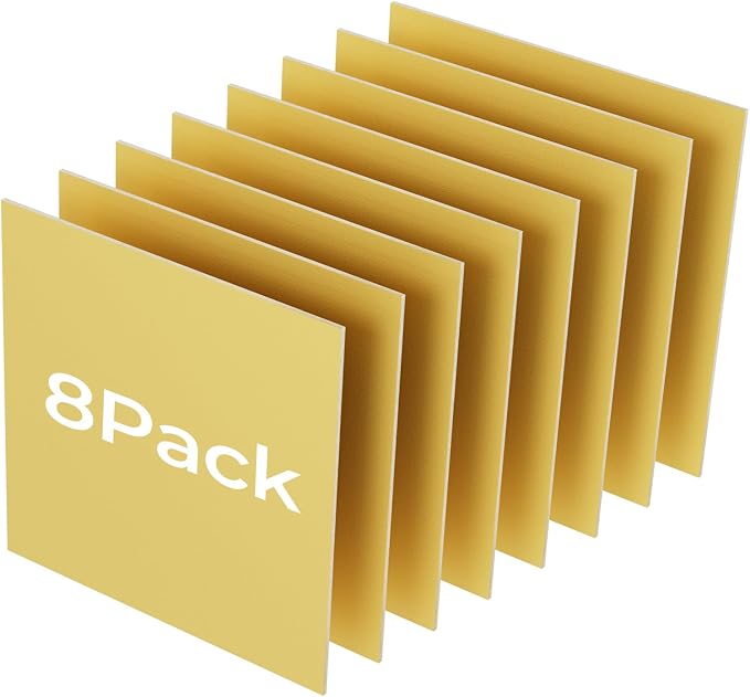 8 Pack Gold Basswood for Laser Cutting, for Laser Engraving, DIY Craft Wood &