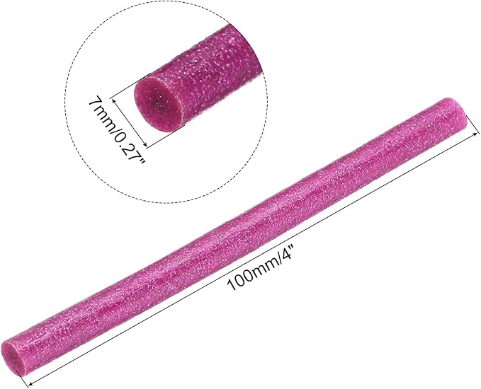 uxcell Mini Hot Glue Sticks for Glue Gun 7mm x 100mm Glitter Rose 12pcs