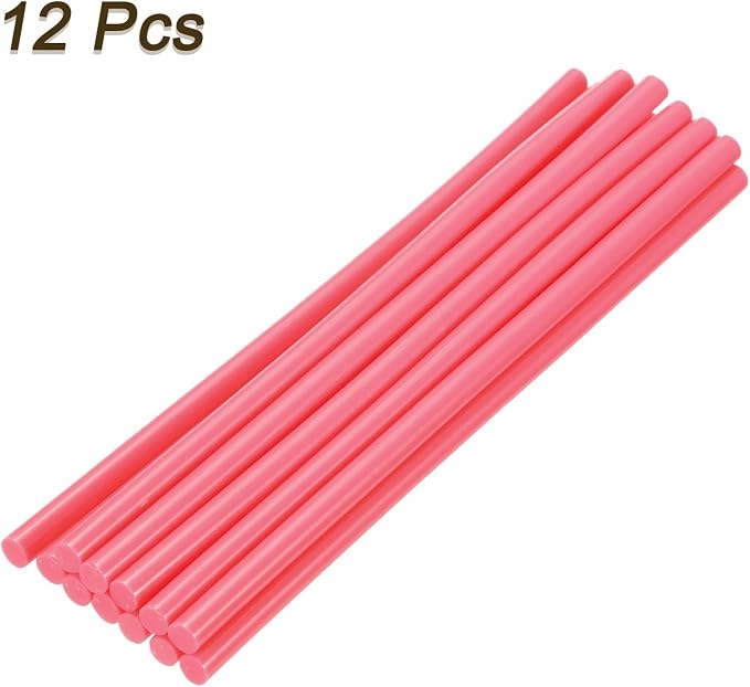 uxcell Mini Hot Glue Sticks for Glue Gun 7mm x 200mm Rose Red 12pcs