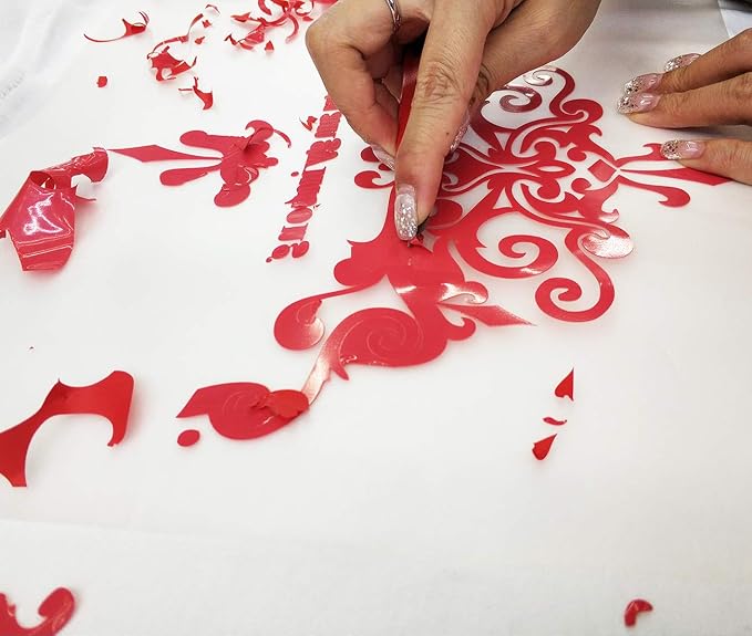 guangyintong Heat Transfer Vinyl Red HTV Rolls, Matte Surface PVC Material