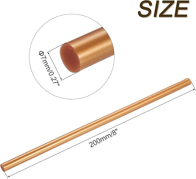 uxcell Mini Hot Glue Sticks for Glue Gun 7mm x 200mm Metallic Gold 12pcs