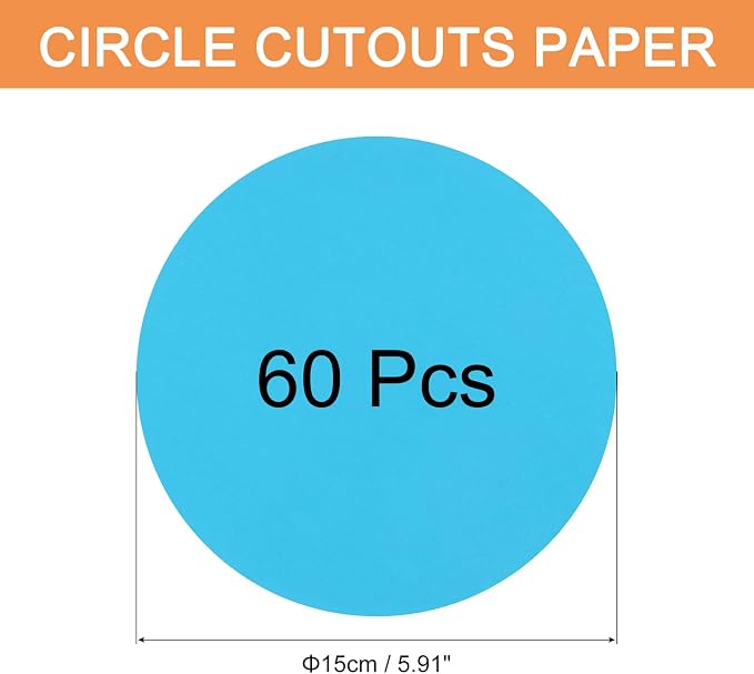 MECCANIXITY 60 PCS Dark Blue Circle Cutouts Paper, 6 Inch Round Cutouts