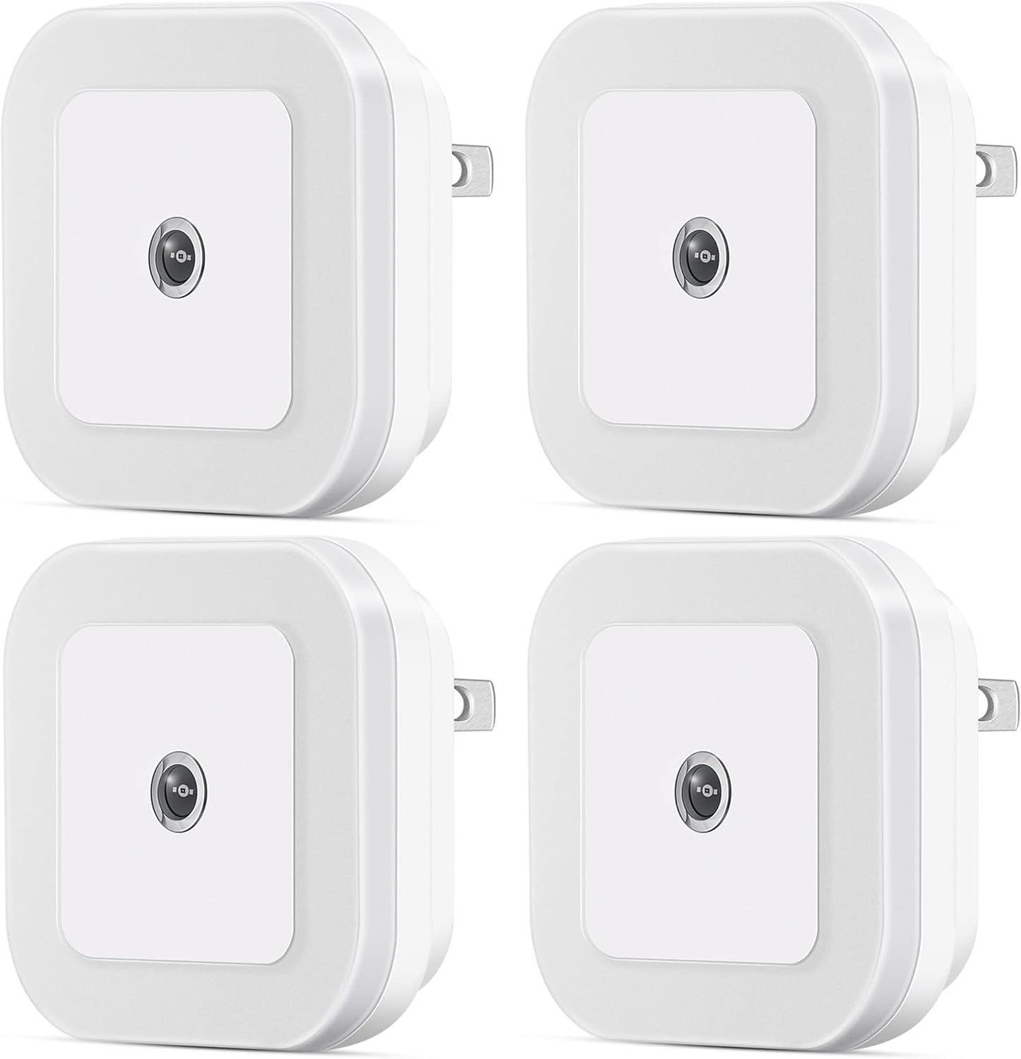 Dimmable LED Night Light with Dusk-to-Dawn Sensor for Nursery, Kids Room, Bedroom, Hallway, Stairs, Bathroom, Kitchen, Daylight White, Pack of 4