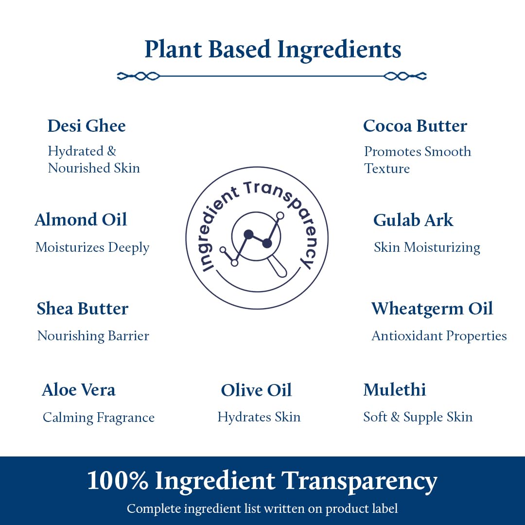 Blue Nectar Baby Lotion with Nourishing Organic Ghee, Body Butters and Ayurvedic Baby Oils Baby skincare | Infant Body lotion | Gentle moisturizer for Kids (12 Herbs,6.76 FlOz)