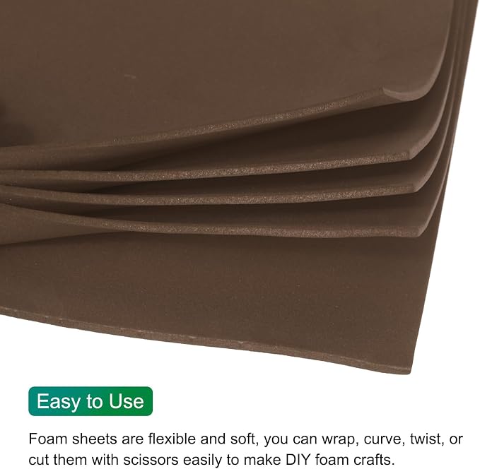 MECCANIXITY EVA Foam Sheets Brown 35.4 Inch x 19.7 Inch 2mm Thick Crafts Foam