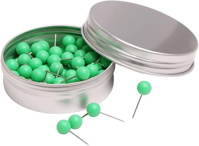 Tupalizy 100PCS 1/4 Inch Small Round Head Map Tacks Pins