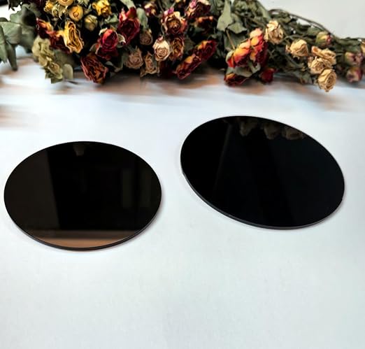 Set of 20 Acrylic Plexiglass Shee, 4 inch Black Acrylic Sheet, Round Plexiglass