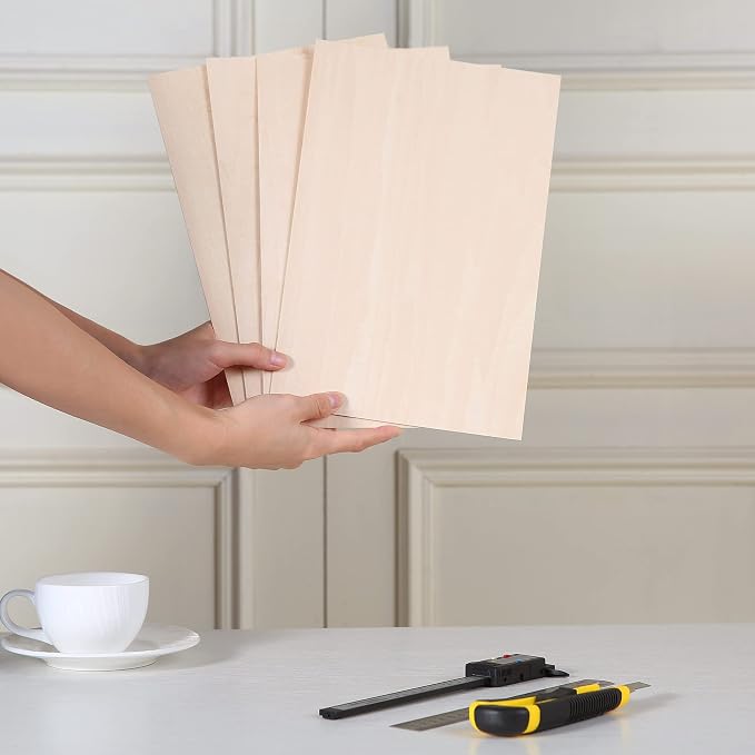20 Pieces Basswood Sheet, 1/16 x 12 x 8 Inch Thin Plywood Wood Sheets