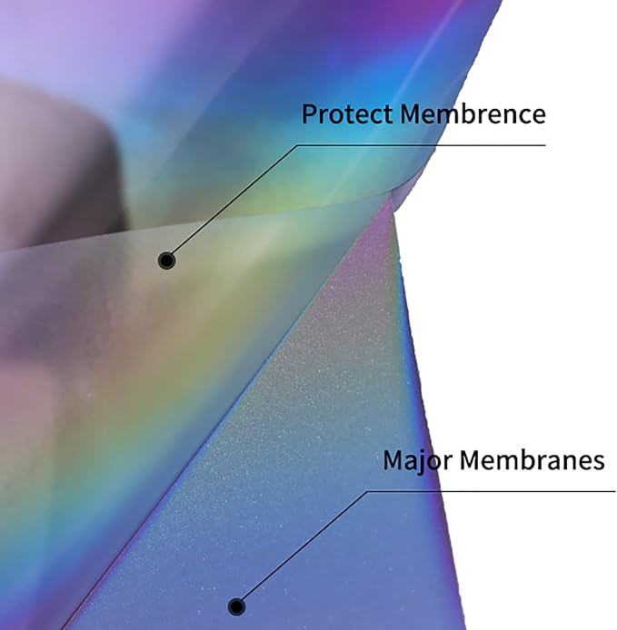 Reflective Heat Transfer Vinyl HTV Vinyl 12in x 6ft Reflective Rainbow Iron On