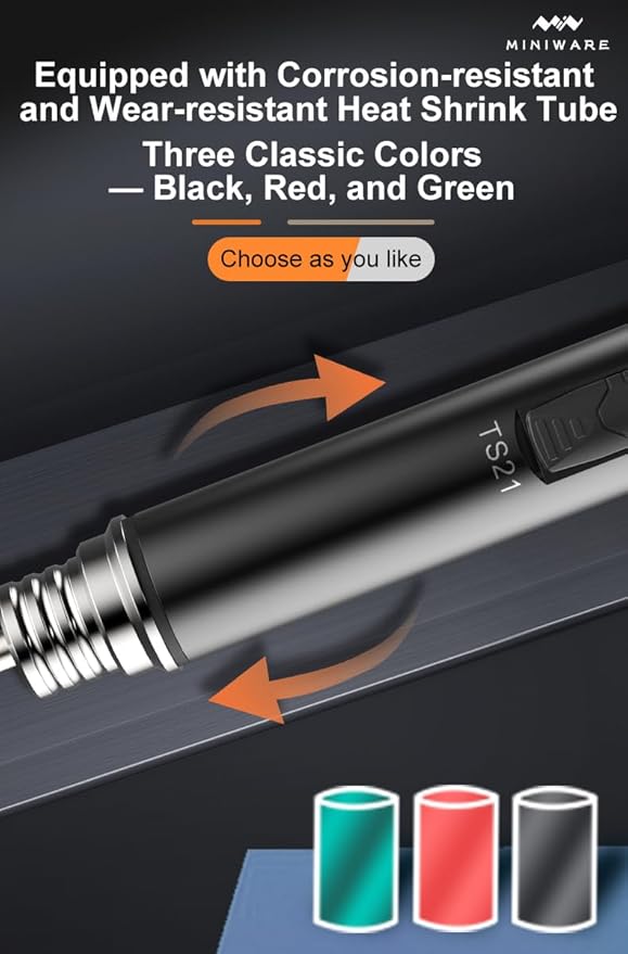 TOOLSAGE Soldering Iron Kit TS21,Front Lighting,3 Seconds Melts Solder,Fast Heating,DC9-24V Max 100W Soldering-Iron Gun with Adjustable Temp 100-450℃,Compatible with 210 type Iron Tips
