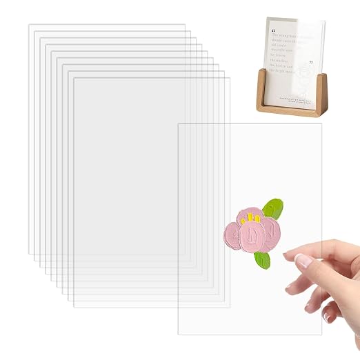 10pcs Clear Acrylic Perspex Sheets, Transparent Acrylic Sheet, 1mm Thick 10 x