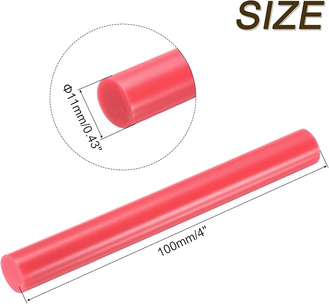 uxcell Mini Hot Glue Sticks for Glue Gun 11mm x 100mm Rose Red 12pcs
