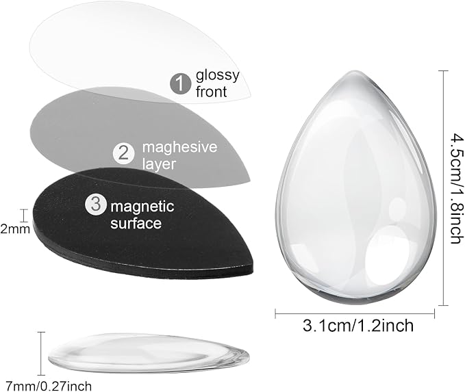 72 Pieces Round Craft Magnets Glass Ceramic Ferrite Magnet