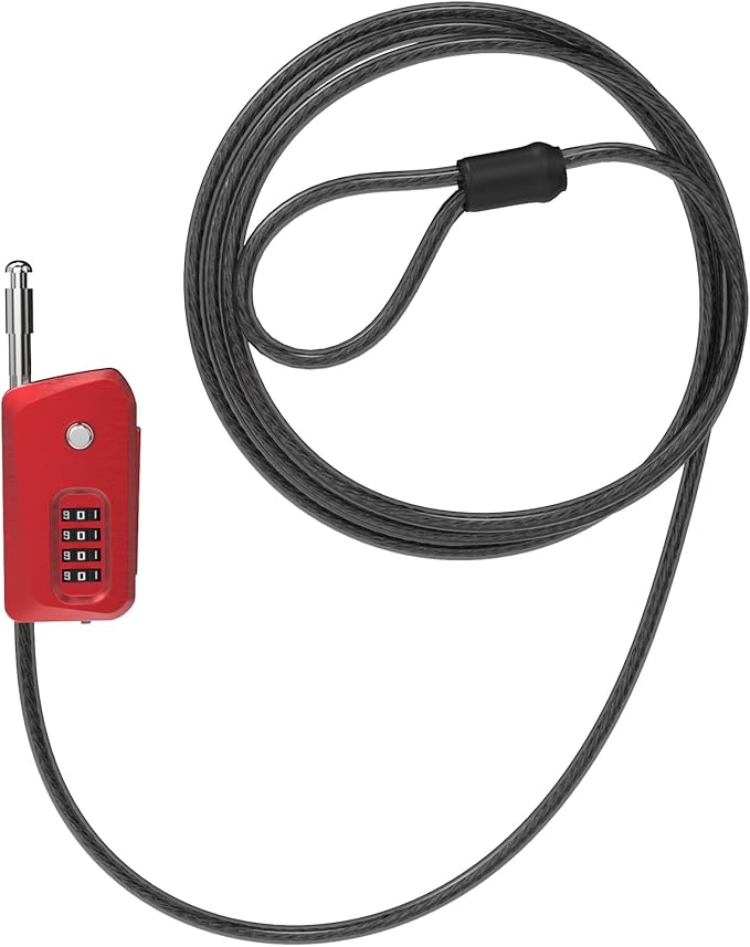 6ft Python Cable Lock for Bike, Bicycle, Electric Scooter, Trail Camera, 4 Digit Combination Lock Outdoor Use, Heavy Duty Anti Theft, Retractable Locking Cable for Trail Cam, eBike, Kayak