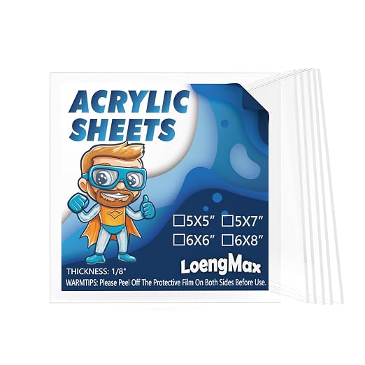 1/8" Thick Clear Acrylic Sheet 6" x 6"